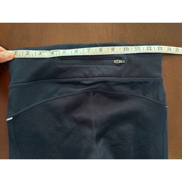 Athleta Fleece Lined Athletic Running Leggings in Navy Blue Heather Size Small - Picture 10 of 11